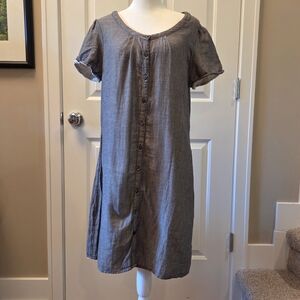 Converse One Heathered Black Button-Front Mini Dress Junior XL